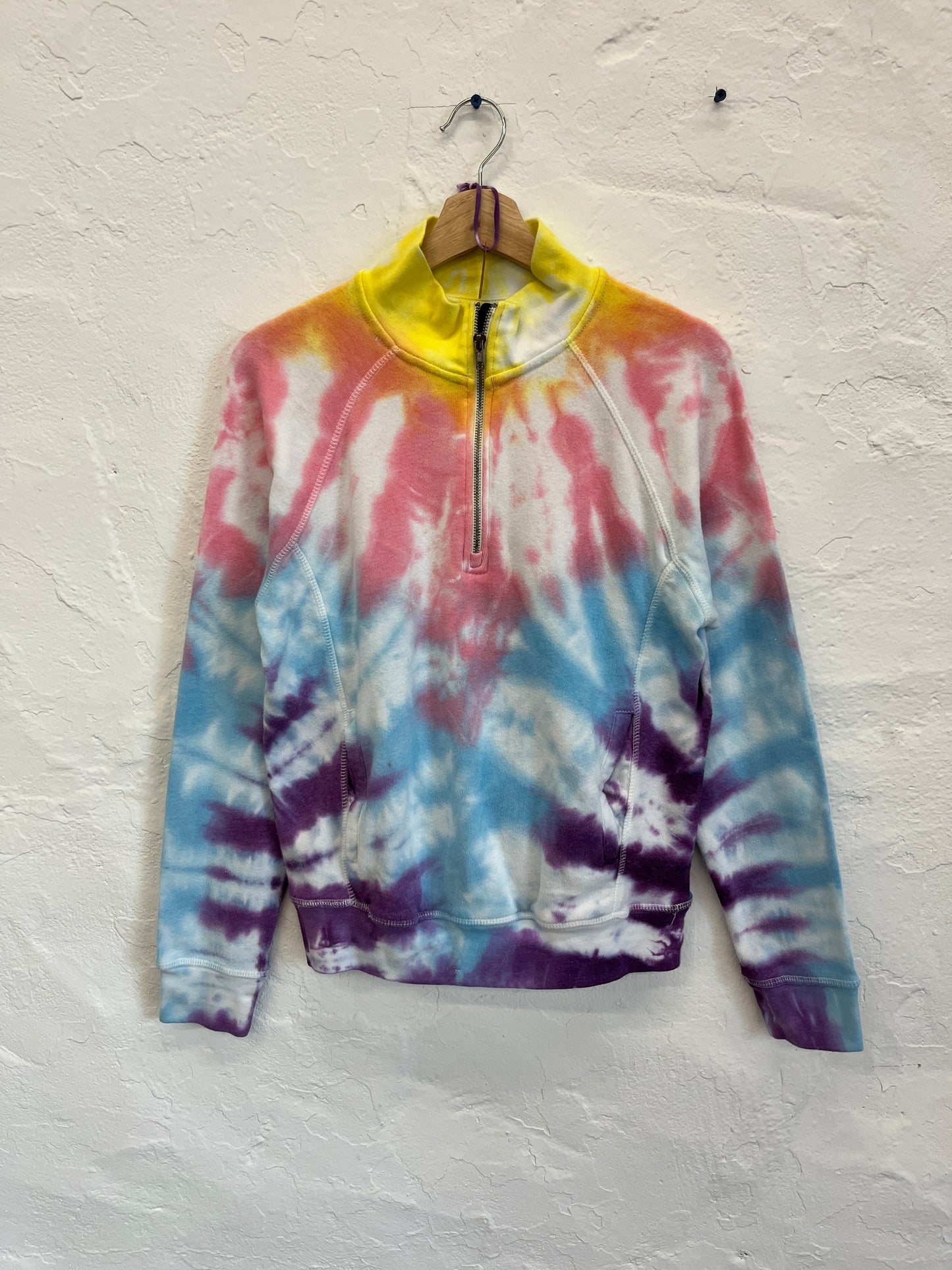 COSMIC RAINBOW Tie Dye Quarter Zip