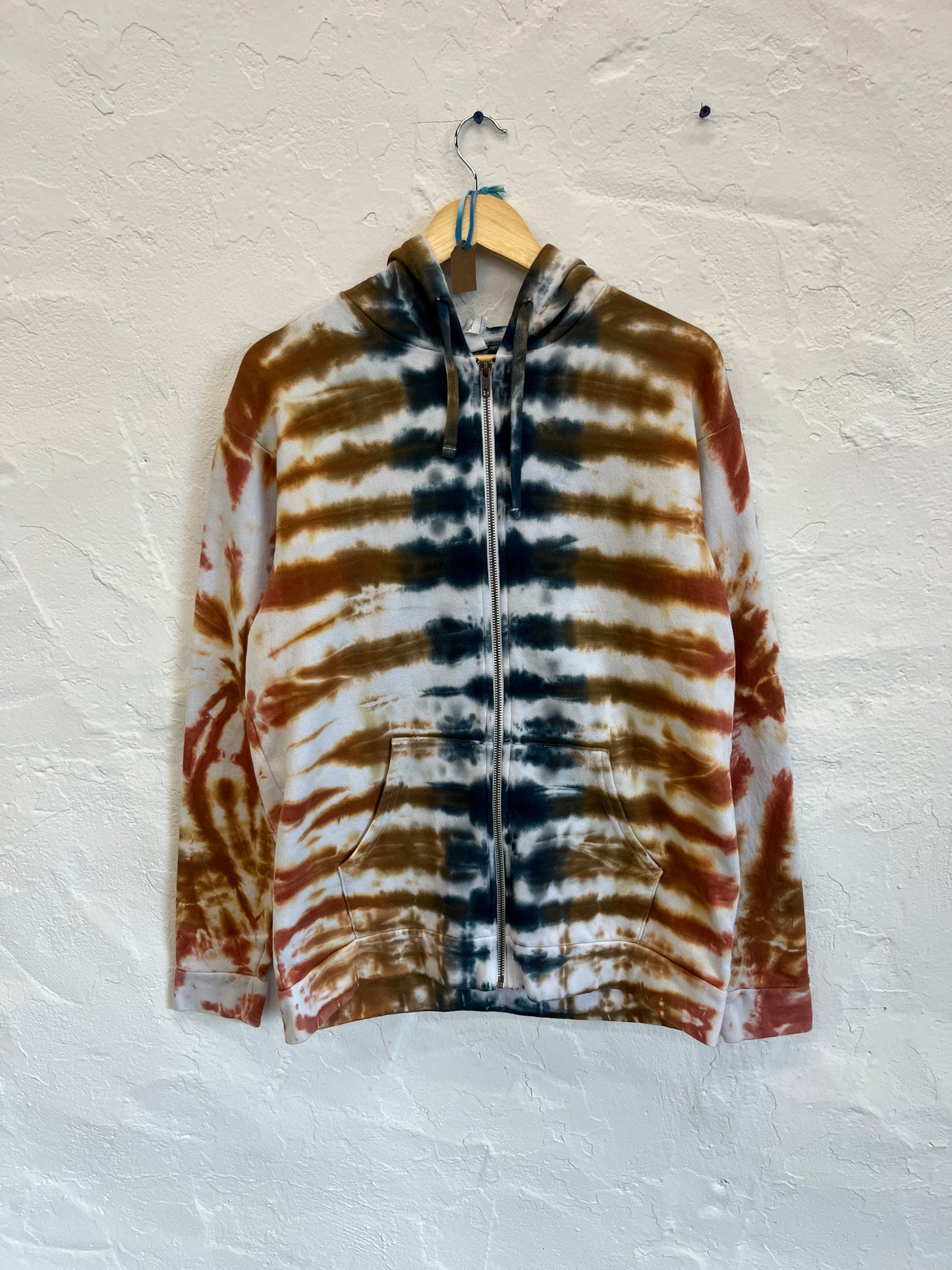 HIPPIE HUES Tie Dye Zip-Up Hoodie